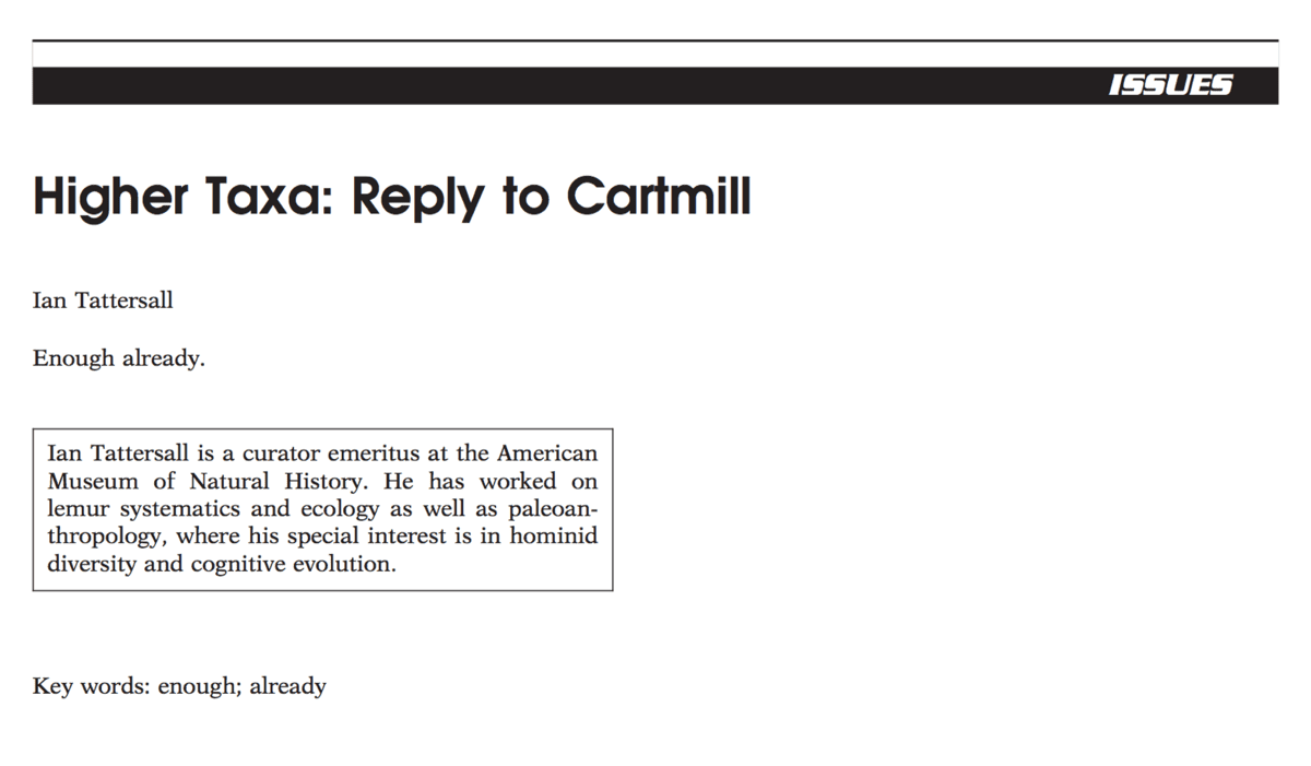 Probably the shortest letter to the editor ever